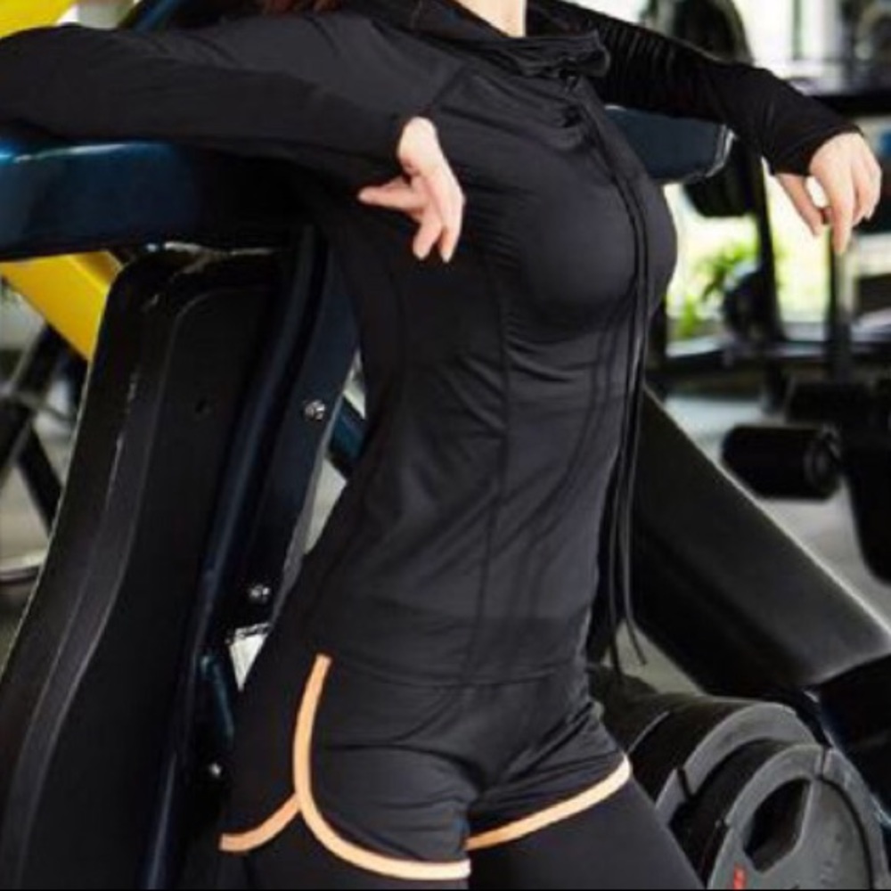 Black Zip Up Running Jacket